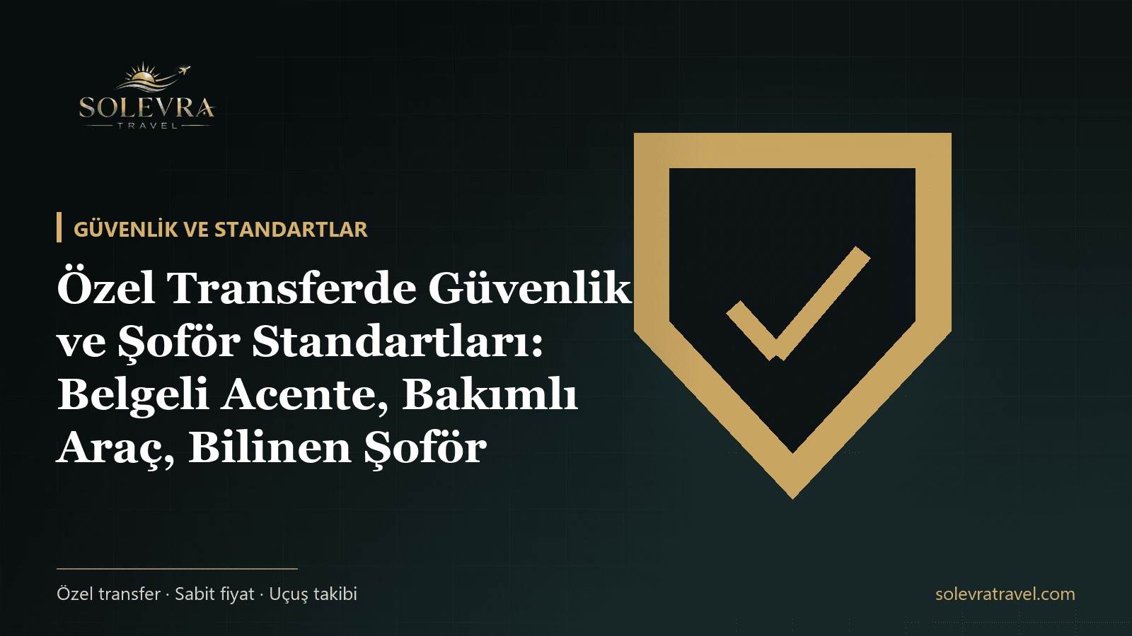 Özel Transferde Güvenlik ve Şoför Standartları: Belgeli Acente, Bakımlı Araç, Bilinen Şoför